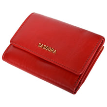 Load image into Gallery viewer, Sassora Genuine Leather Medium Size Red RFID Protected Women Wallet