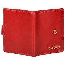 Load image into Gallery viewer, Sassora Genuine Leather Medium Size Red Unisex Business Card Holder