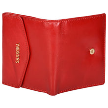 Load image into Gallery viewer, Sassora Premium Leather Medium Red RFID Protected Women Wallet