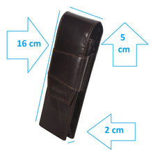 Load image into Gallery viewer, Sassora Genuine Premium Leather Dark Brown fountain pencase (Set of 1) Sassora By Leatherman Fashion
