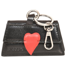 Load image into Gallery viewer, Sassora Genuine Leather Small Women Black Red Key Case