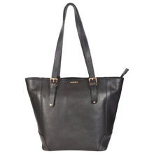 Load image into Gallery viewer, Sassora Genuine Leather Women&#39;s Large Black Tote Bag

