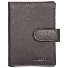 Load image into Gallery viewer, Sassora Genuine Leather RFID Bi Fold Button Closure Business Card Holder