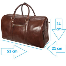 Load image into Gallery viewer, Sassora Premium Leather Brown Large Duffle Bag Without Wheels
