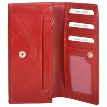 Load image into Gallery viewer, Sassora Genuine Leather Red RFID Protected Purse (5 Card Holders) Sassora By Leatherman Fashion
