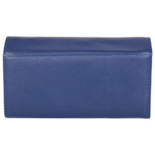 Load image into Gallery viewer, Sassora Genuine Leather Medium Blue RFID Women Purse