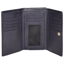 Load image into Gallery viewer, Sassora Premium Leather Medium Blue RFID Clasp Lock Women Wallet
