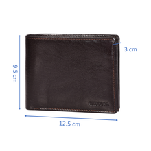 Load image into Gallery viewer, Sassora Genuine Leather Medium Dark Brown RFID Men&#39;s Wallet with 6 Card Slots
