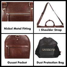 Load image into Gallery viewer, Sassora Premium Leather Brown Large Duffle Bag Without Wheels