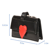 Load image into Gallery viewer, Sassora Genuine Leather Small Women Black Red Key Case
