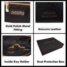 Load image into Gallery viewer, Sassora Genuine Leather Unisex Black Key Case