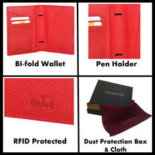 Load image into Gallery viewer, Sassora Premium Genuine Leather Bi-Fold RFID Passport Cover