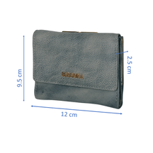 Load image into Gallery viewer, Sassora Genuine Leather Medium Green RFID Clasp Lock Ladies Wallet