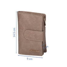 Load image into Gallery viewer, Sassora Genuine Leather Medium Size Beige RFID Protected Women Wallet (8 Card Slots)
